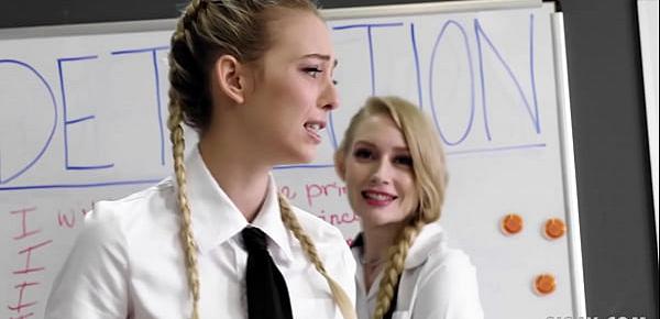  Detention turns into lesbian threesome with Sarah Vandella, Lily Larimar and Emma Starletto